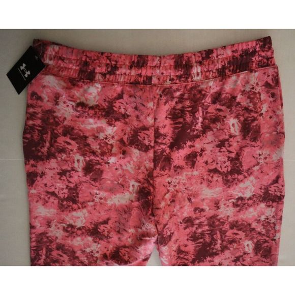 Under Armour 1373040 669 Women's Sz XL Pink Tie Dye Rival Terry Print Joggers - Picture 7 of 11